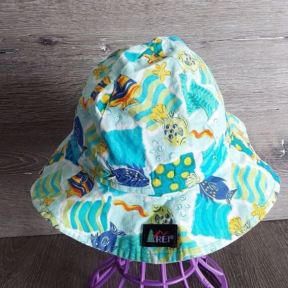 Vintage REI Fish Print Sun Hat 0-12 Months - Picture 7 of 7